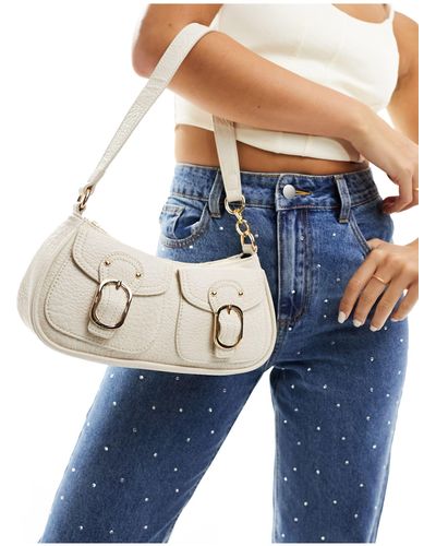 Glamorous Front Pocket 90s Shoulder Bag - Blue