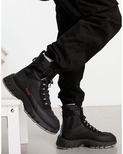 HUGO Kyle Hito Hiking Style Boots - Black