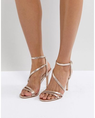 Faith Delly Rose Gold Heeled Sandals - Metallic