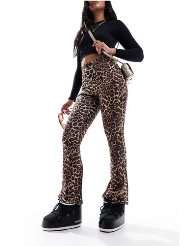 Threadbare Pantaloni da sci con stampa leopardata - Nero