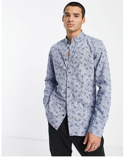 French Connection Flower Shirt - Blue