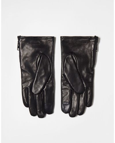 AllSaints Leather Gloves - Black