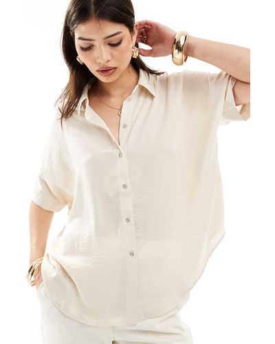 Vero Moda Oversized Textured Shirt - White