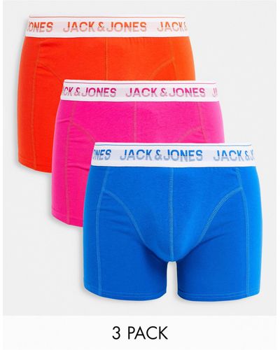 Jack & Jones 3 Pack Logo Trunks - Pink