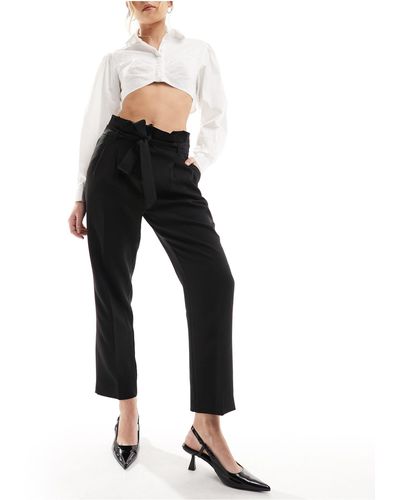 New Look Paperbag Waist Formal Trouser - Black