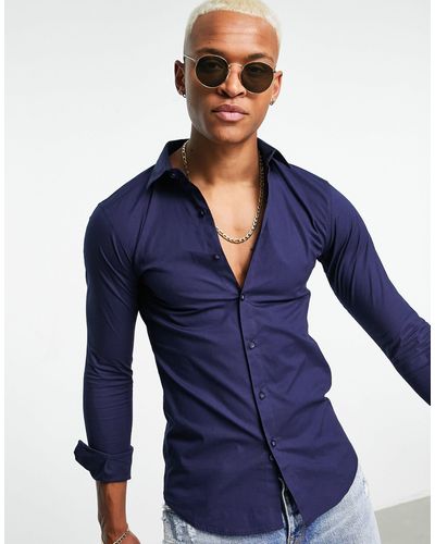 Bolongaro Trevor Klassiek Skinny-fit Overhemd Met Lange Mouwen - Blauw
