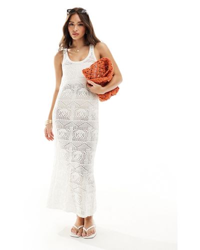 ONLY Open Knit Maxi Dress - White