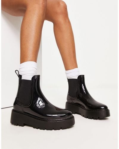 ASOS Gadget Chunky Chelsea Rain Boots - Black