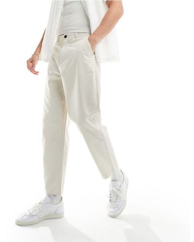 Farah Hawtin Twill Relaxed Tapered Pants - White