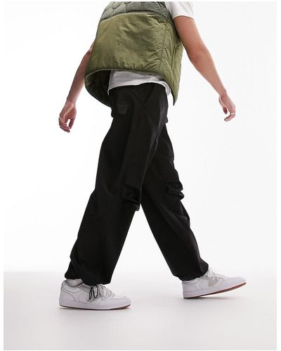 TOPMAN Parachute Pants - Black