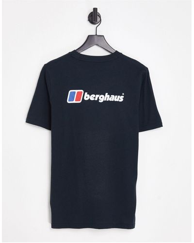 Berghaus T-shirt con logo davanti e dietro, colore - Blu