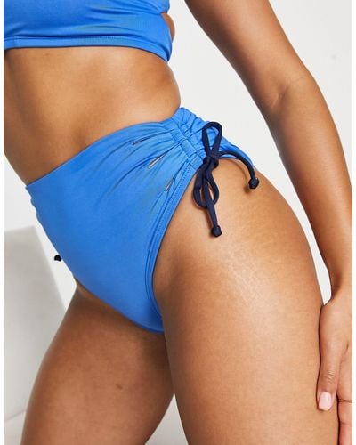 Nike – knapper bikinislip mit hohem bund - Blau