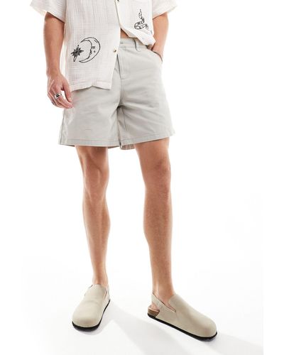 ASOS – weite chino-shorts - Weiß