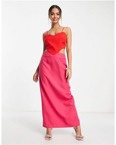 Never Fully Dressed Heart Cut-out Maxi Dress - Red