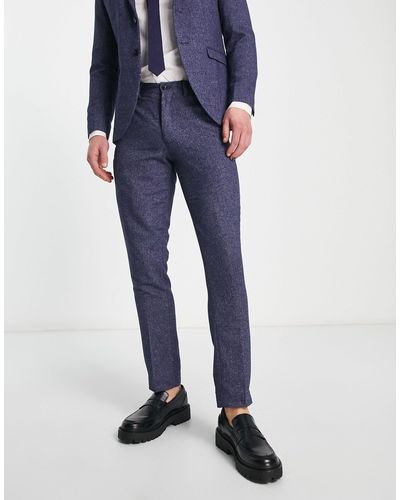 Jack & Jones Premium Super Slim Tweed Suit Trouser - Blue