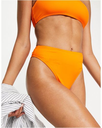 Collusion Slip bikini a vita alta sgambati arancioni - Arancione