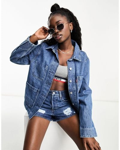 Levi's longline best sale denim jacket