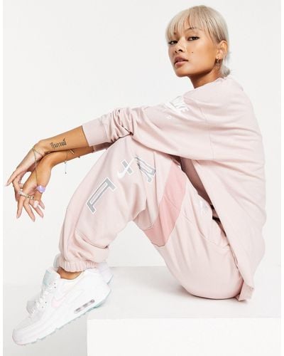Nike – air – oversize-jogginghose aus fleece - Pink