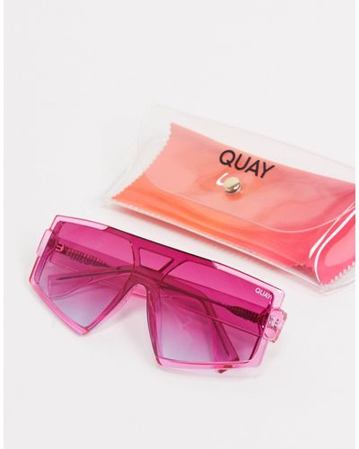 Quay Quay Space Age Womens Visor Sunglasses - Pink