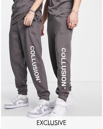 Collusion Unisex Logo joggers - Grey