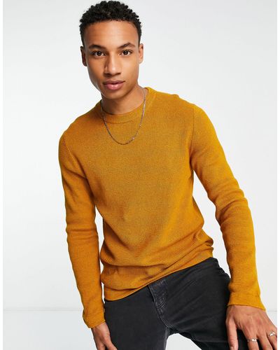 SELECTED – strukturierter pullover - Gelb