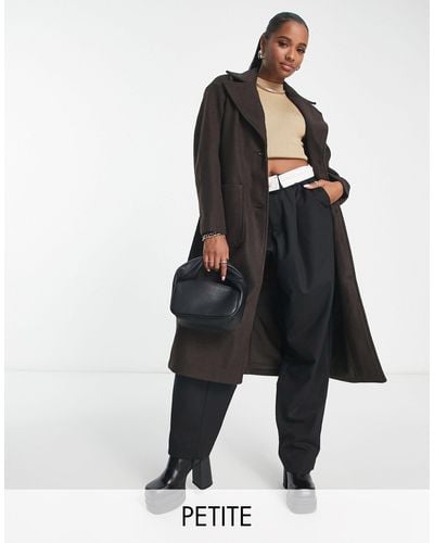 Pieces Longline Tailored Coat - Black