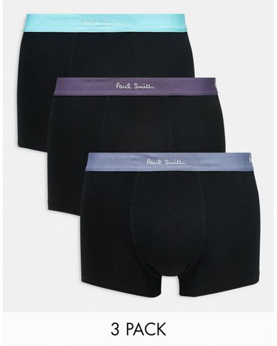 Paul Smith Confezione da 3 boxer aderenti neri con elastico - Nero