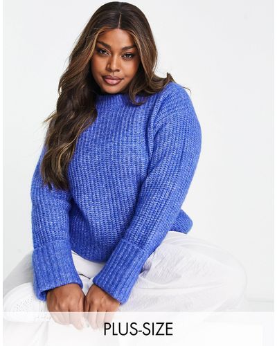 Urban Bliss Plus - maglione comodo con polsini risvoltati cobalto - Blu