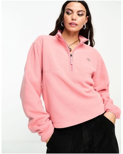 Dickies Louisburg 1/4 Zip Fleece Sweatshirt - Pink