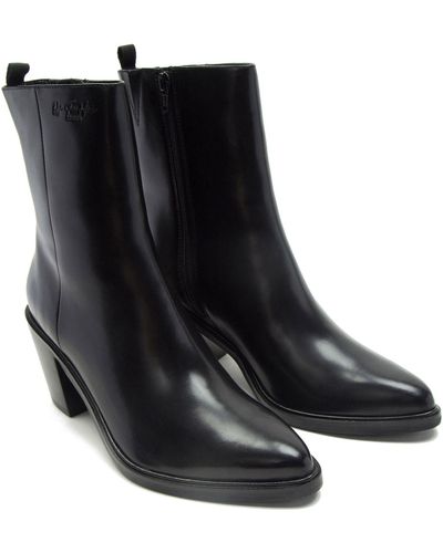 OFF THE HOOK Seven Classic Leather Ankle Zip Boots - Black