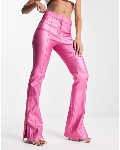 NA-KD Co-ord Slit Detail Trousers - Pink