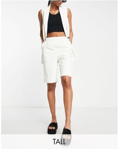 Pieces Tailored City Shorts - White