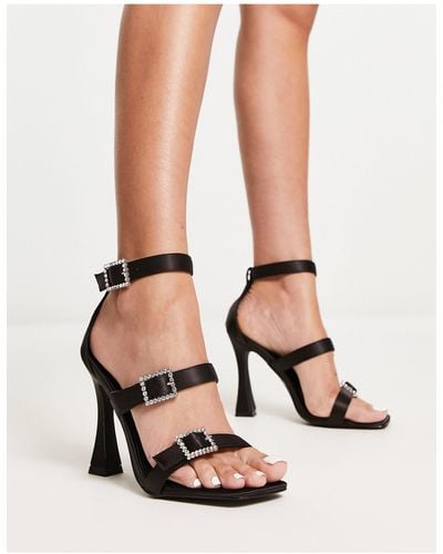 Raid Adina Sandals With Embellished Buckles - Black