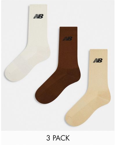 New Balance Neutral 3 Pack Ankle Socks - White