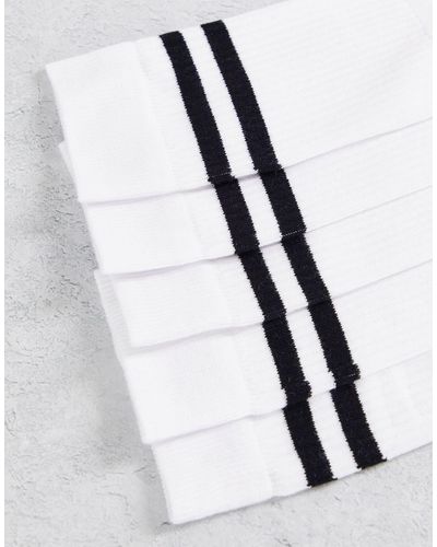 French Connection 5 Pack Stripe Socks - White