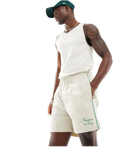 ASOS – weite nylon-shorts - Weiß