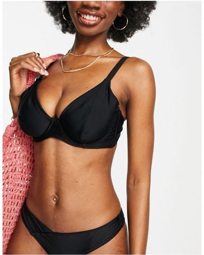 Ivory Rose Fuller Bust Mix And Match Underwire Bikini Top - Black