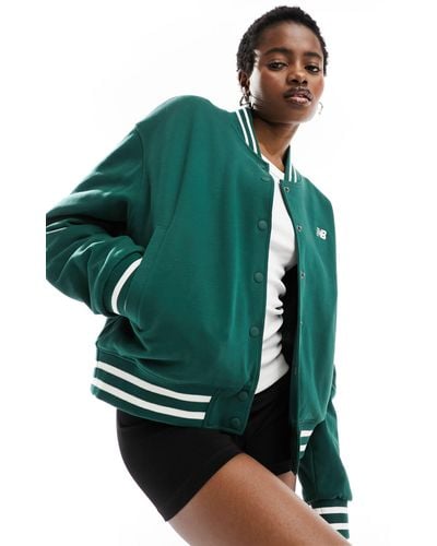 New Balance Sportswear Greatest Hits Varsity Bomber Jacket - Green
