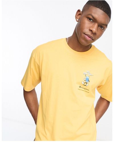 Champion Rochester - t-shirt gialla con grafica "good vibes" stampata - Giallo