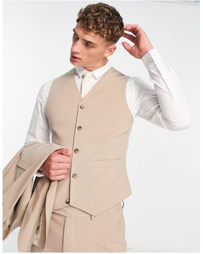 ASOS Skinny Suit Waistcoat - Natural