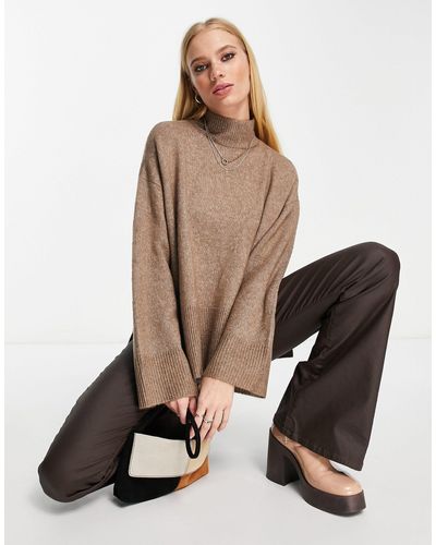 Vero Moda – hochgeschlossener oversize-pullover - Grün