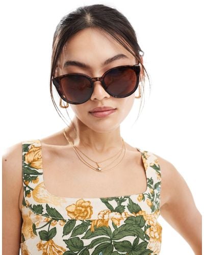 River Island Rounded Cateye Sunglasses - Green