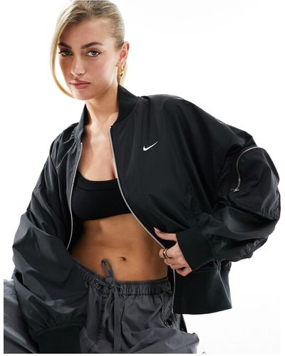 Nike – essentials – oversize-bomberjacke - Schwarz