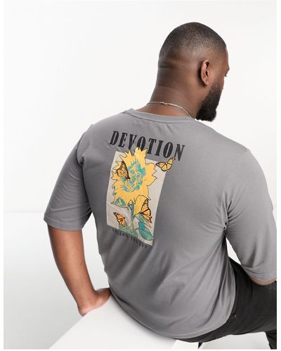 Bolongaro Trevor Plus - Oversized T-shirt Met Print Op - Grijs