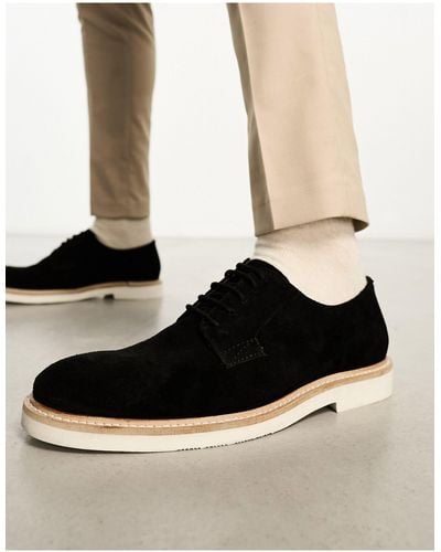ASOS Zapatos derby s con cordones y suela blanca en contraste - Negro
