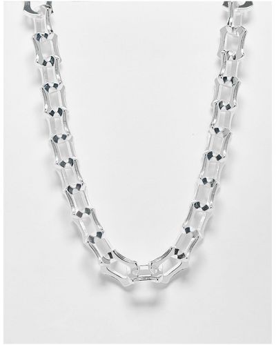 Reclaimed (vintage) Collar llamativo unisex chapado en plata auténtica - Blanco
