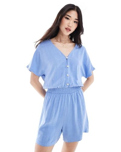 ONLY Linen Playsuit - Blue