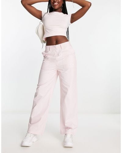 Fila Contrast Stitching Cargo Pants - Pink