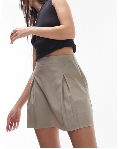 TOPSHOP Tailored Mini Skirt - Natural