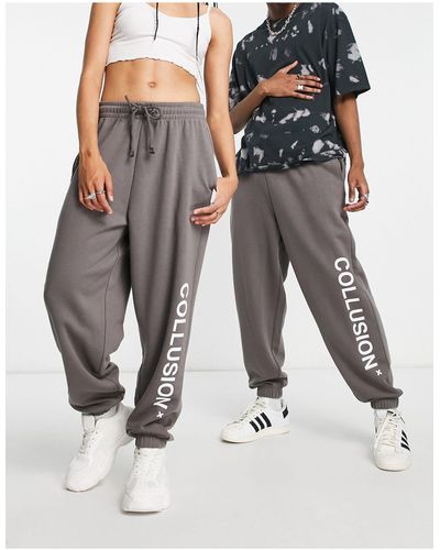 Collusion – unisex – jogginghose mit logo - Grau